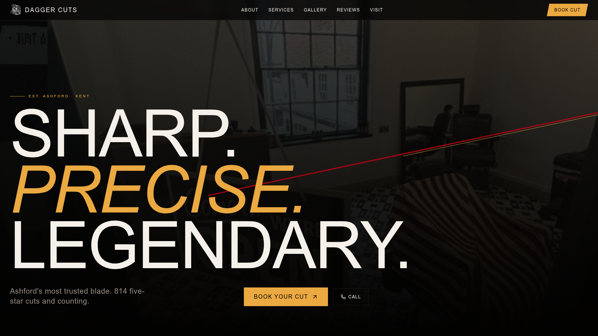 Dagger Cuts Barber Studio website preview